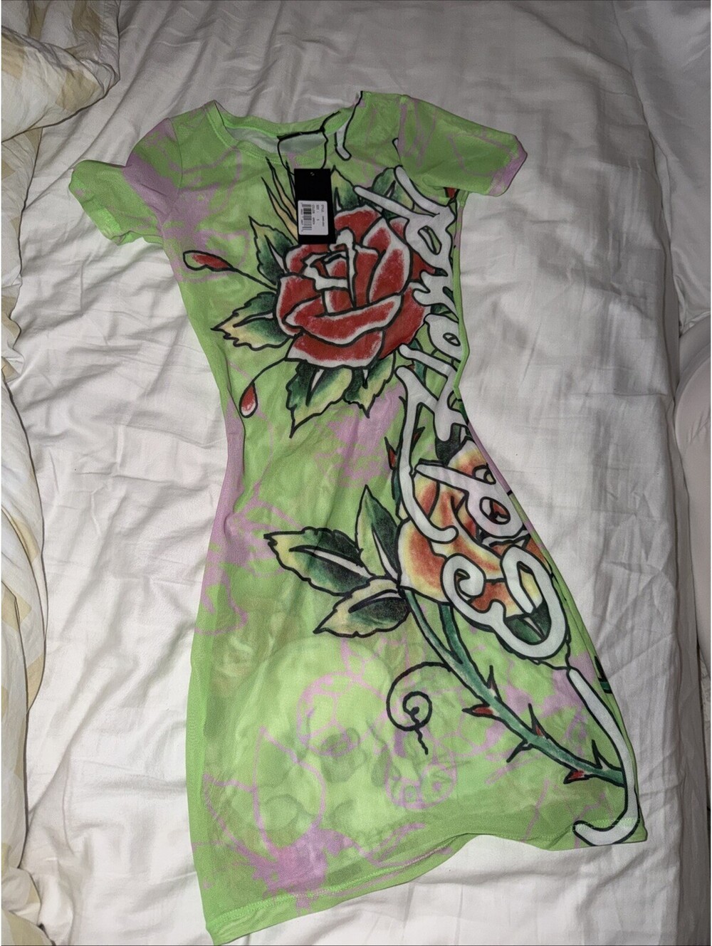 Ed Hardy GREEN Ladies Swim Suit Cover Up Sheer Size Small